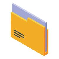 Isometric illustration of an orange folder vector