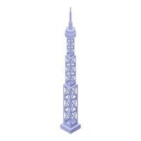 Isometric illustration of a modern broadcast tower vector