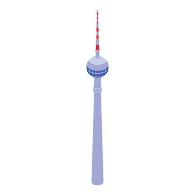 Isometric illustration of a modern communications tower