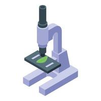 Isometric microscope with sample illustration vector