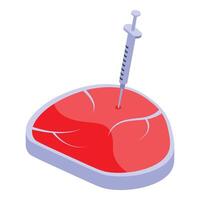 Steak with syringe injection illustration vector