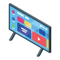 Isometric smart tv with colorful interface vector