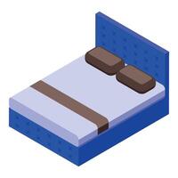 Isometric illustration of modern bed design vector