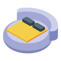 Isometric design of sticky notes on clipboard vector