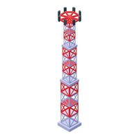 Digital illustration of a 3d isometric cell tower, isolated on white background vector