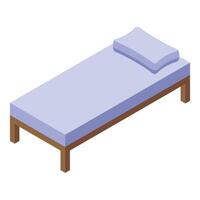 Isometric single bed with pillow illustration vector