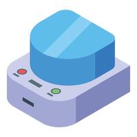 Isometric illustration of a push button switch vector
