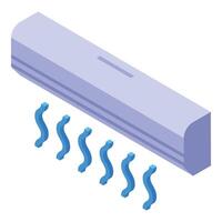 Isometric air conditioner with cool breeze symbol vector