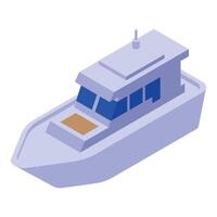 Vibrant isometric illustration of a modern motorboat on a white background vector
