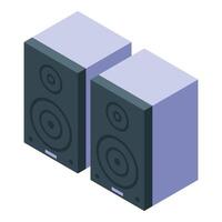 Modern, isometric illustration of a pair of stereo speakers with a minimalist design vector