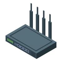 Isometric illustration of a wireless router vector