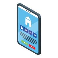 Modern isometric design of a smartphone interface with app icons and user interface elements vector