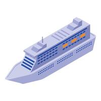 imagen de un moderno crucero Embarcacion en isométrica vista, Perfecto para viaje diseños vector