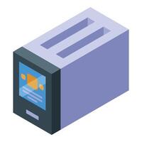 Isometric mailbox with electronic display vector