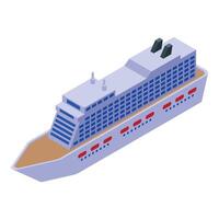 Isometric cruise ship on white background vector