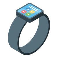Isometric design of a smartwatch with colorful app icons on the display vector
