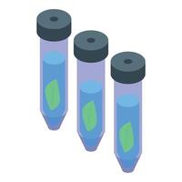 Isometric test tubes with plant samples vector