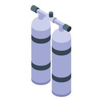 3d of two isometric fire extinguishers, ideal for safety graphics vector