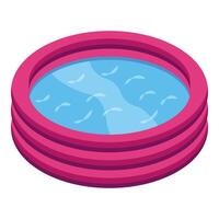 illustration of a pink inflatable kiddie pool filled with water vector