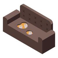 Isometric sofa with cozy slippers illustration vector