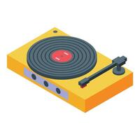 isométrica retro vinilo grabar jugador vector