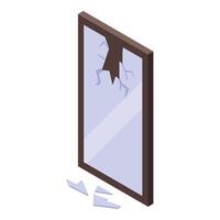Broken mirror on white background vector