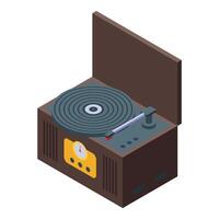 Isometric retro record player illustration vector