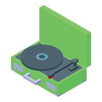 Isometric retro vinyl record player vector