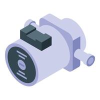 graphic of a 3d isometric electric motor in a simplified design vector