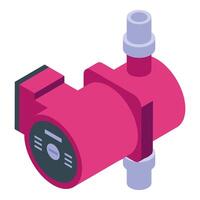 Isometric view of a red water pump illustration vector
