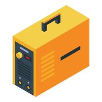 Isometric illustration of yellow portable generator vector