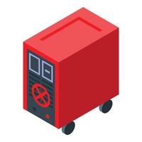 Isometric red generator on white background vector