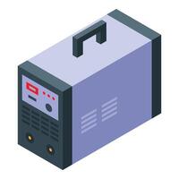 Digital illustration of a compact portable generator in isometric view, suitable for infographics and educational content vector