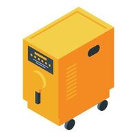 Digital illustration of a 3d isometric view of a portable industrial generator vector