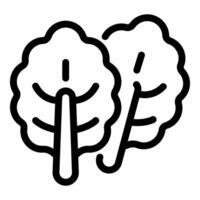 Tree icon illustration in black line art vector