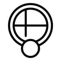 Black and white outline of abstract geometric symbol vector