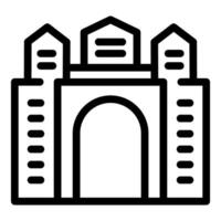 Modern cityscape line art icon vector