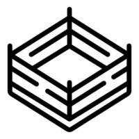 Black and white line art of a 3d hexagonal shape suitable for logos or geometry concepts vector