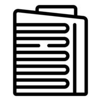 Black and white line art of document folders icon vector