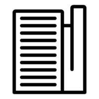 Black and white icon of a newspaper with visible text lines and a folded corner vector