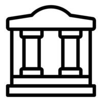 Simplified black and white icon of a classical building vector