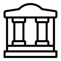 Simplified black and white icon of a classical building vector