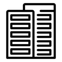 Simple black outline icon of a modern office building vector