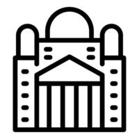 Black and white line art of a backpack, ideal for educational themes vector