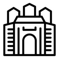 Black and white icon of a classic building structure vector