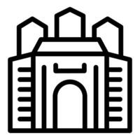 Black and white icon of a classic building structure vector