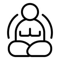 yoga icono con meditación actitud ilustración vector