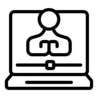 conference icon on computer screen vector