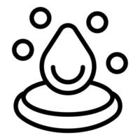 Black and white line art of a happy water drop surrounded by bubbles, symbolizing purity and happiness vector