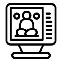 Digital teamwork icon on monitor vector